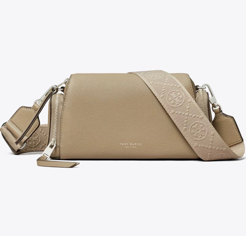 TORY BURCH PERRY VOYAGER CROSSBODY BAG  -  soft cement