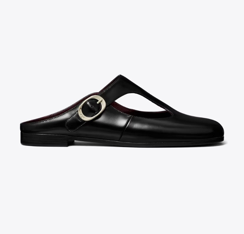 TORY BURCH VIOLET T-STRAP MULE   -  Perfect Black