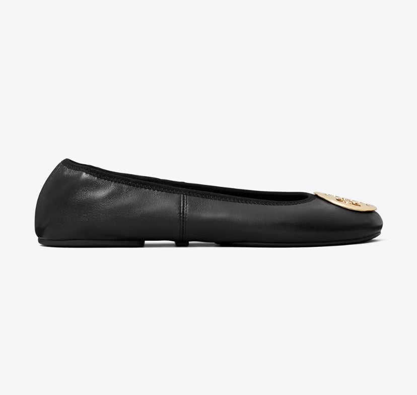 TORY BURCH REVA TRAVEL BALLET  -  Perfect Black / Gold