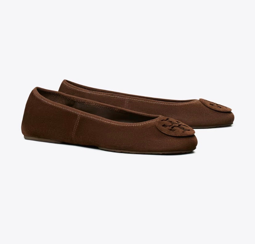 TORY BURCH REVA TRAVEL BALLET  -  Dark Cocoa