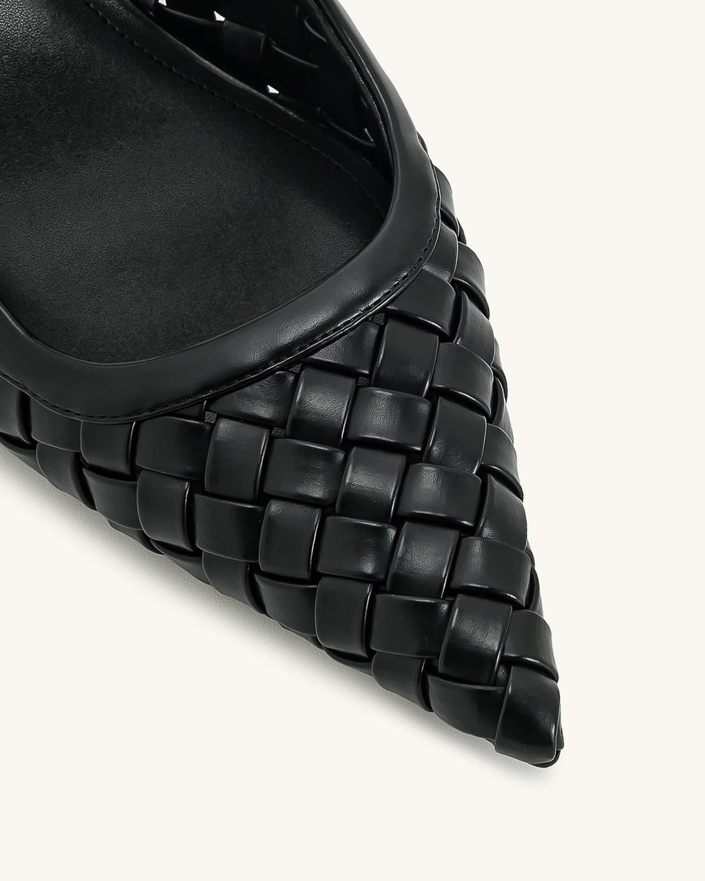 JW PEI Helena Weave Pierced Mules  -   Black