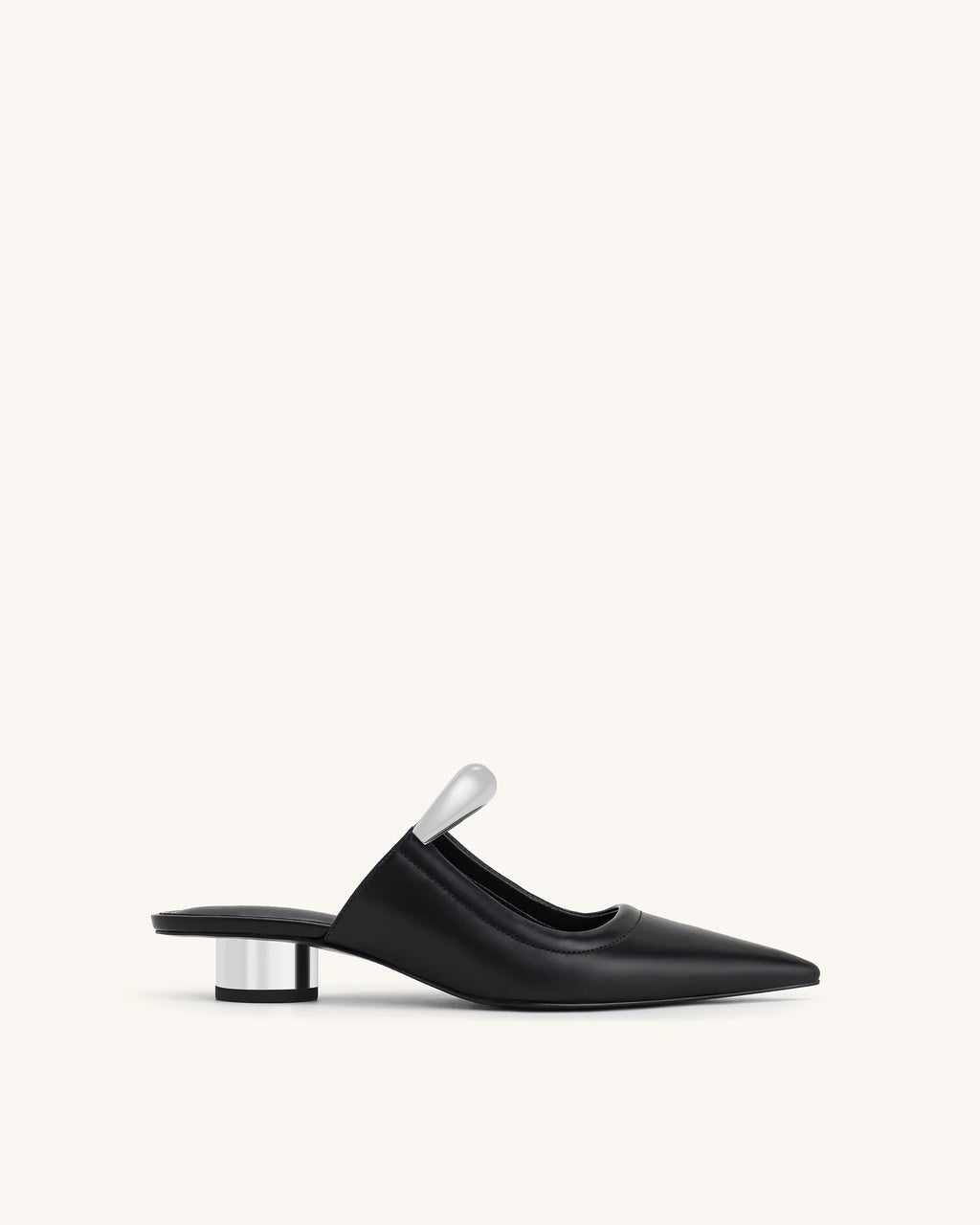 JW PEI Helena Pierced Mules  -  Black