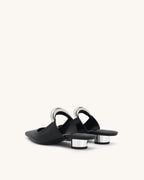 JW PEI Helena Pierced Mules  -  Black