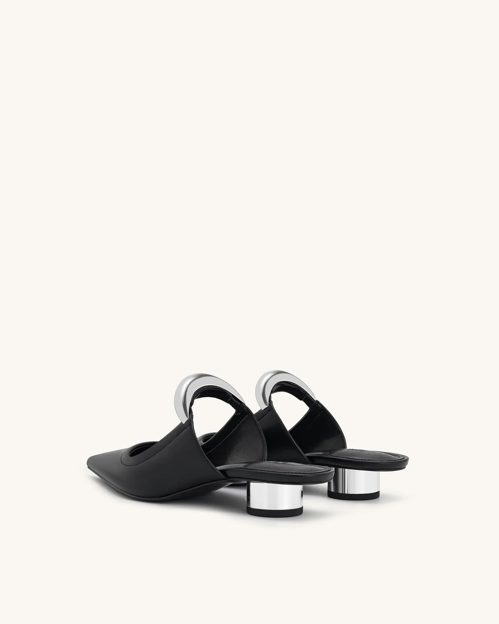 JW PEI Helena Pierced Mules  -  Black