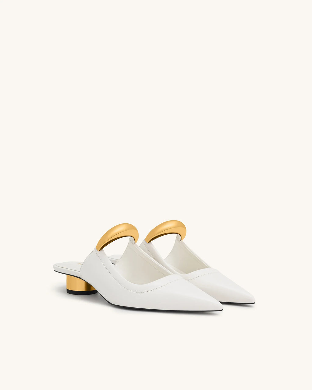 JW PEI Helena Pierced Mules  -  White