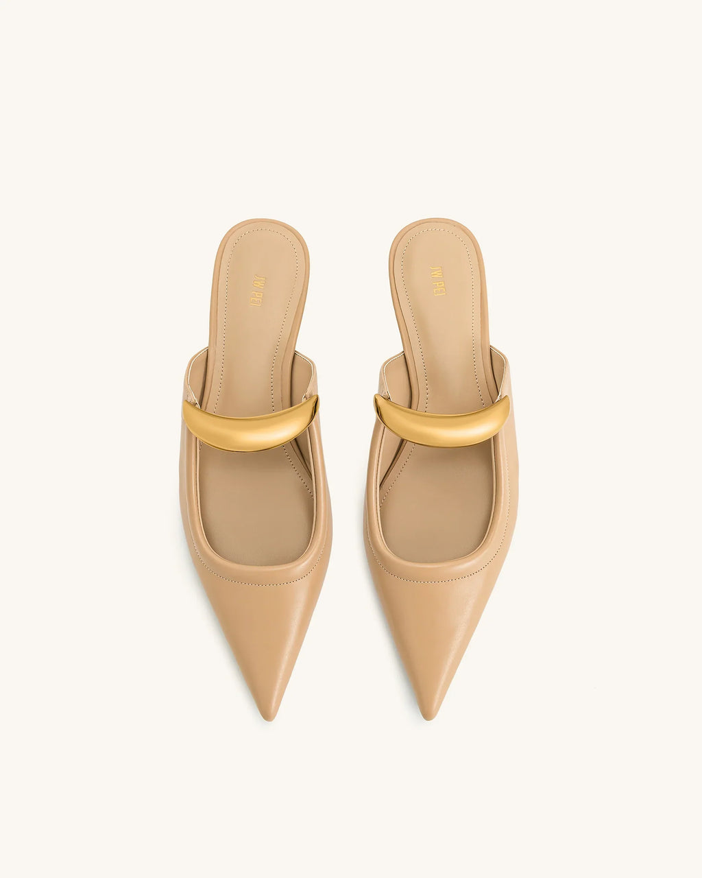 JW PEI Helena Weave Pierced Mules  - Khaki