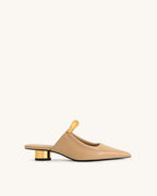 JW PEI Helena Weave Pierced Mules  - Khaki