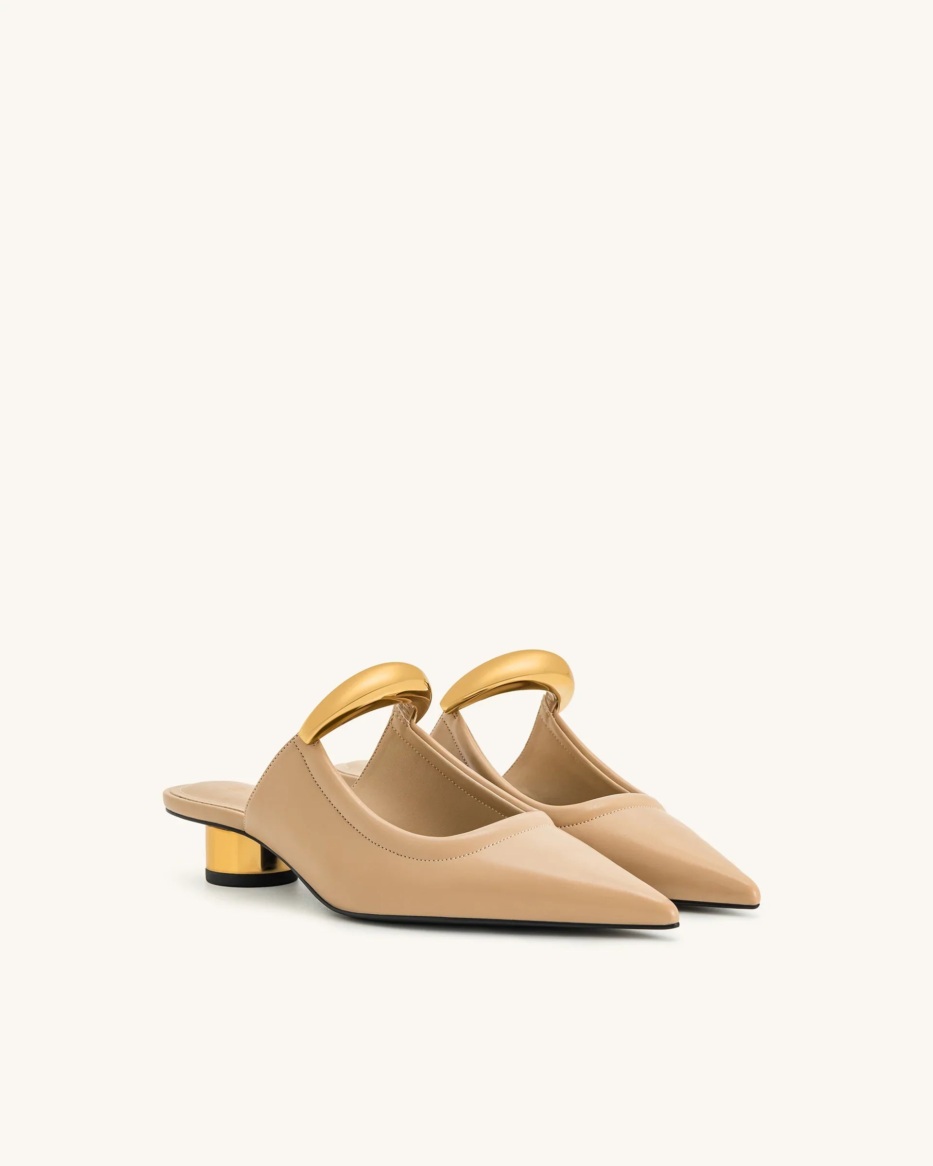 JW PEI Helena Weave Pierced Mules  - Khaki