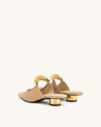 JW PEI Helena Weave Pierced Mules  - Khaki