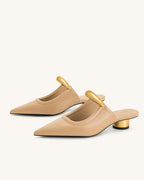 JW PEI Helena Weave Pierced Mules  - Khaki