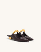 JW PEI Helena Pierced Mules  -  Claret Red