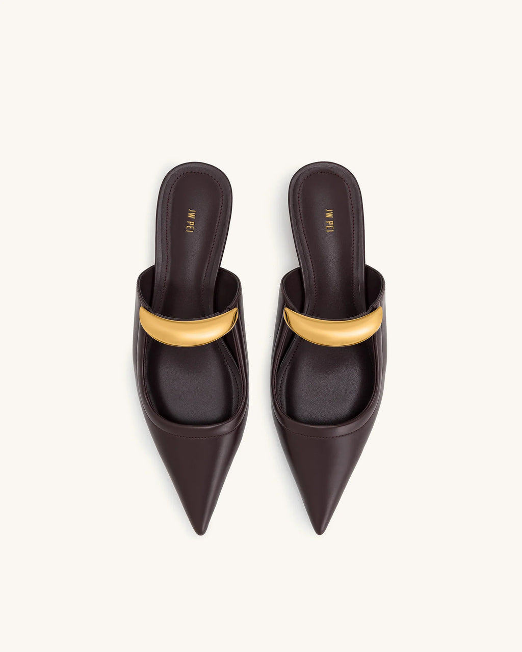 JW PEI Helena Pierced Mules  -  Claret Red