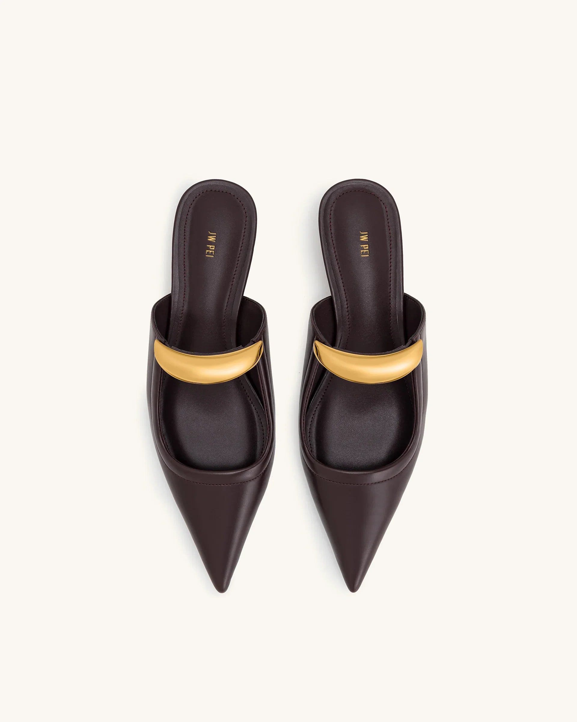 JW PEI Helena Pierced Mules  -  Claret Red