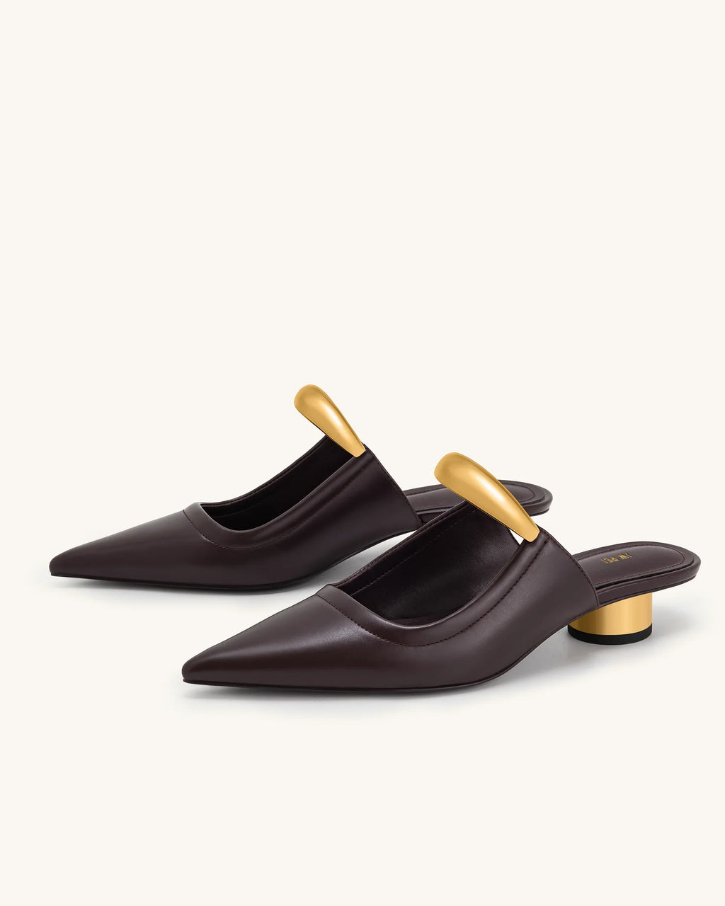 JW PEI Helena Pierced Mules  -  Claret Red