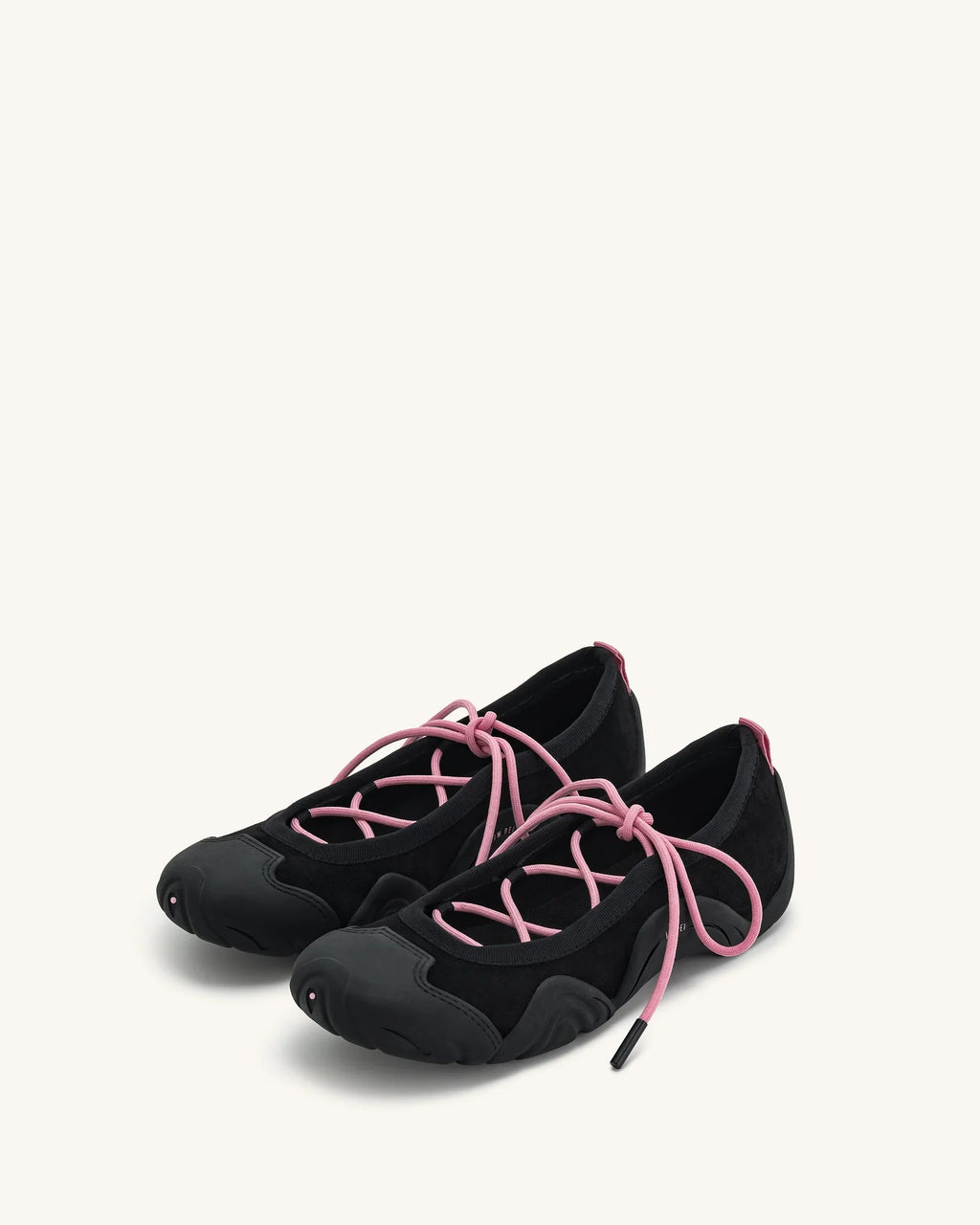 JW PEI Caitlin Lace-up Ballerina Sneakers - Black