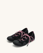 JW PEI Caitlin Lace-up Ballerina Sneakers - Black