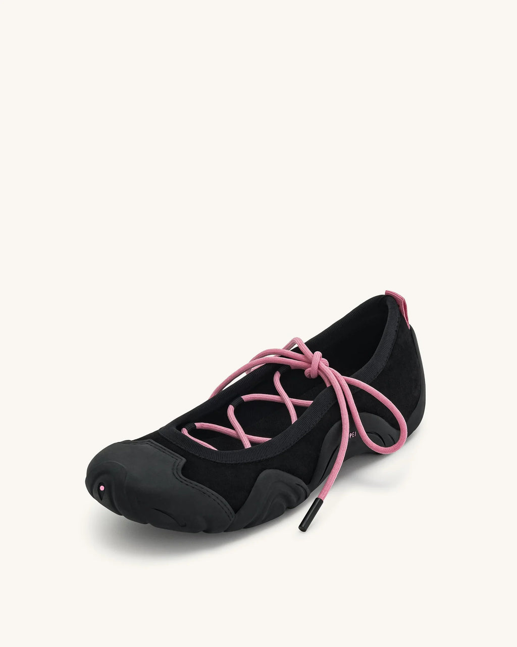JW PEI Caitlin Lace-up Ballerina Sneakers - Black