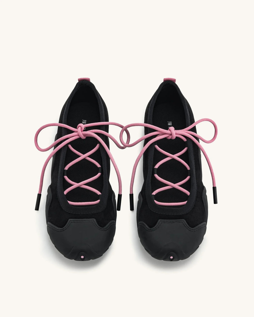 JW PEI Caitlin Lace-up Ballerina Sneakers - Black