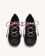 JW PEI Caitlin Lace-up Ballerina Sneakers - Black