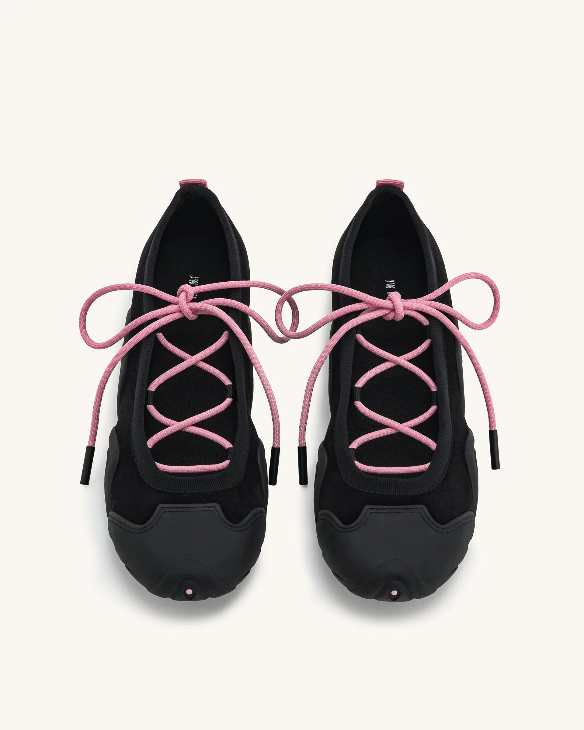 JW PEI Caitlin Lace-up Ballerina Sneakers - Black