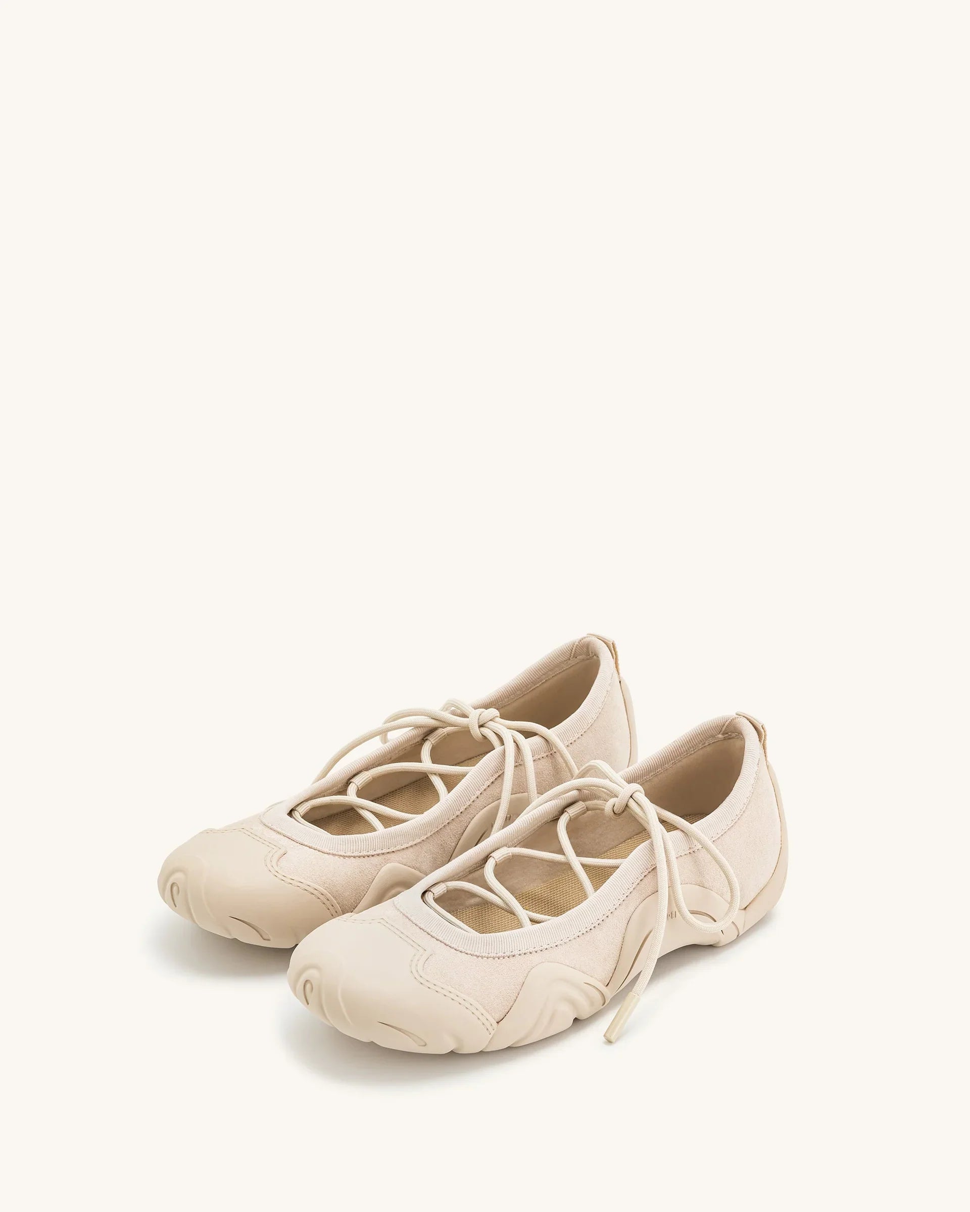 JW PEI Caitlin Lace-up Ballerina Sneakers - Beige