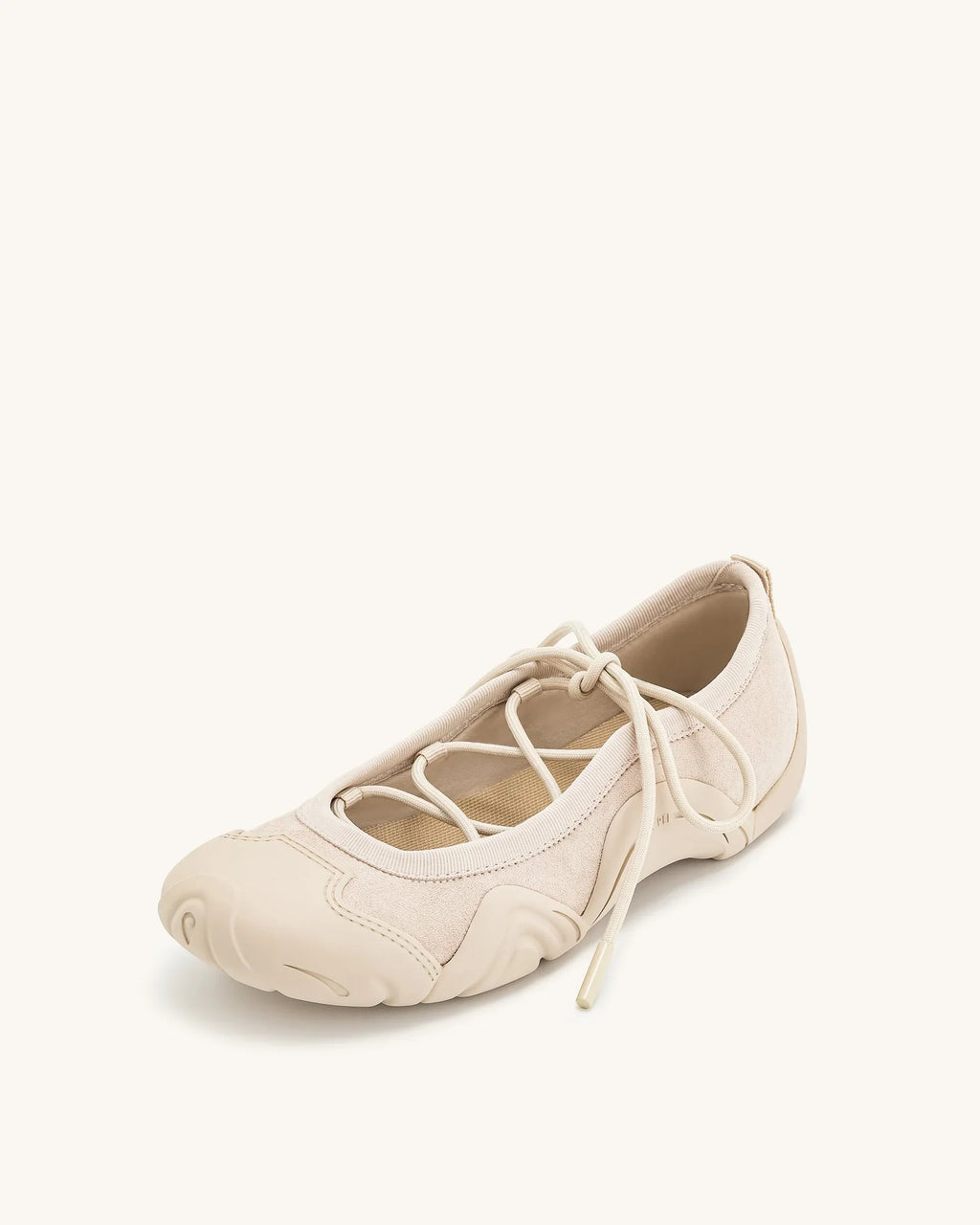 JW PEI Caitlin Lace-up Ballerina Sneakers - Beige