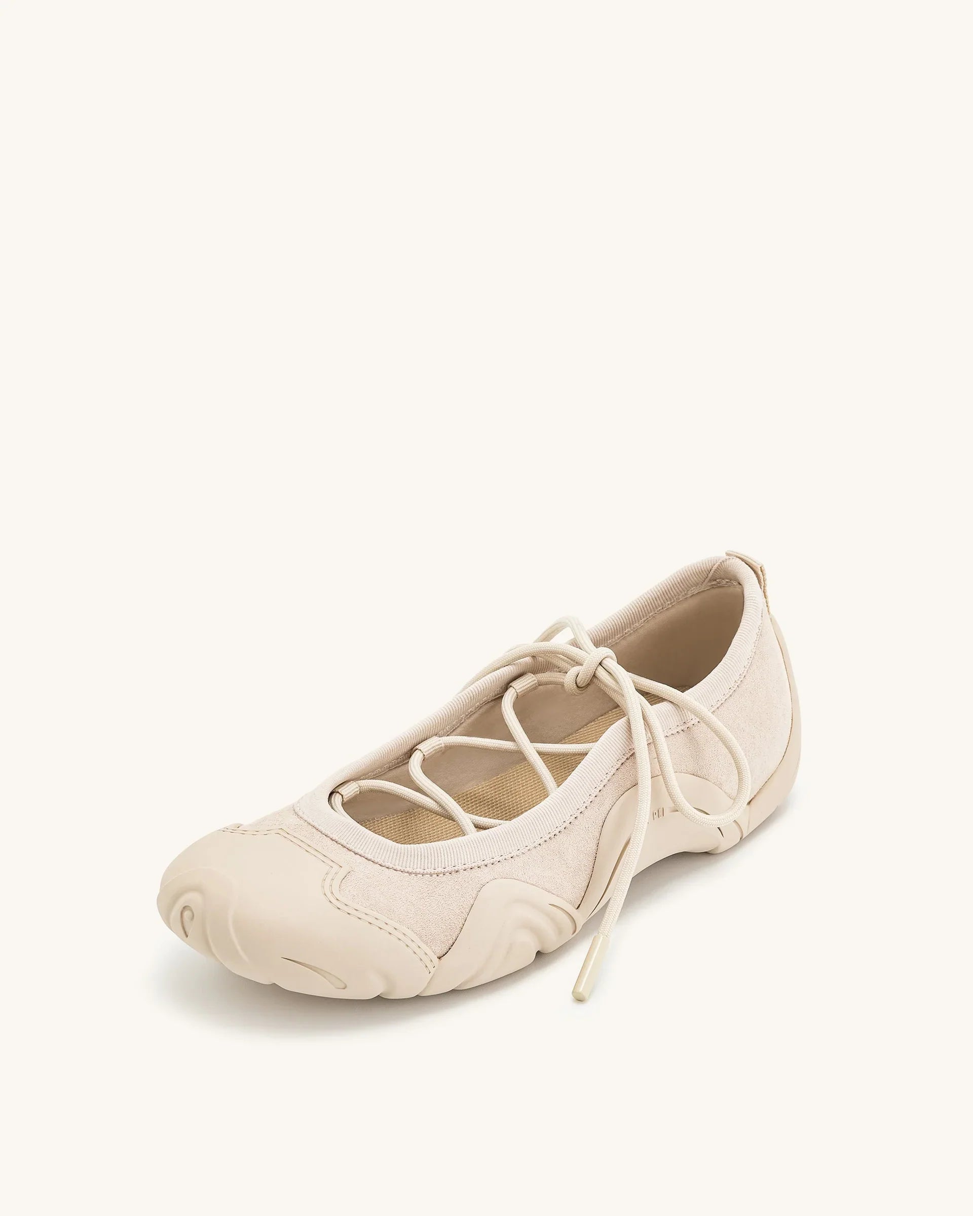 JW PEI Caitlin Lace-up Ballerina Sneakers - Beige