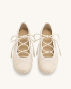 JW PEI Caitlin Lace-up Ballerina Sneakers - Beige