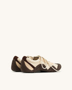 JW PEI Caitlin Lace-up Ballerina Sneakers - Light Brown