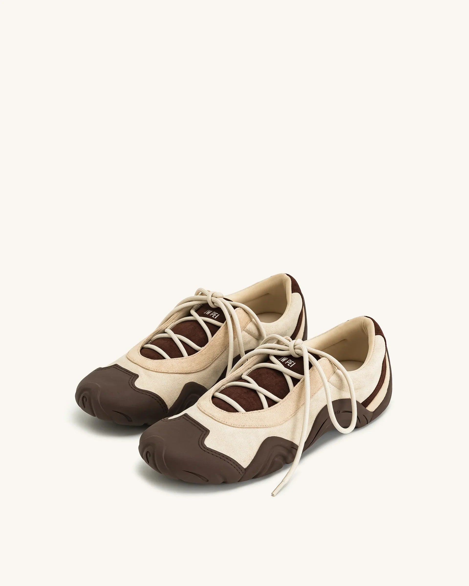 JW PEI Caitlin Lace-up Ballerina Sneakers - Light Brown