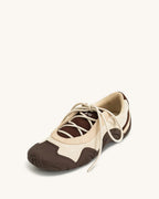 JW PEI Caitlin Lace-up Ballerina Sneakers - Light Brown