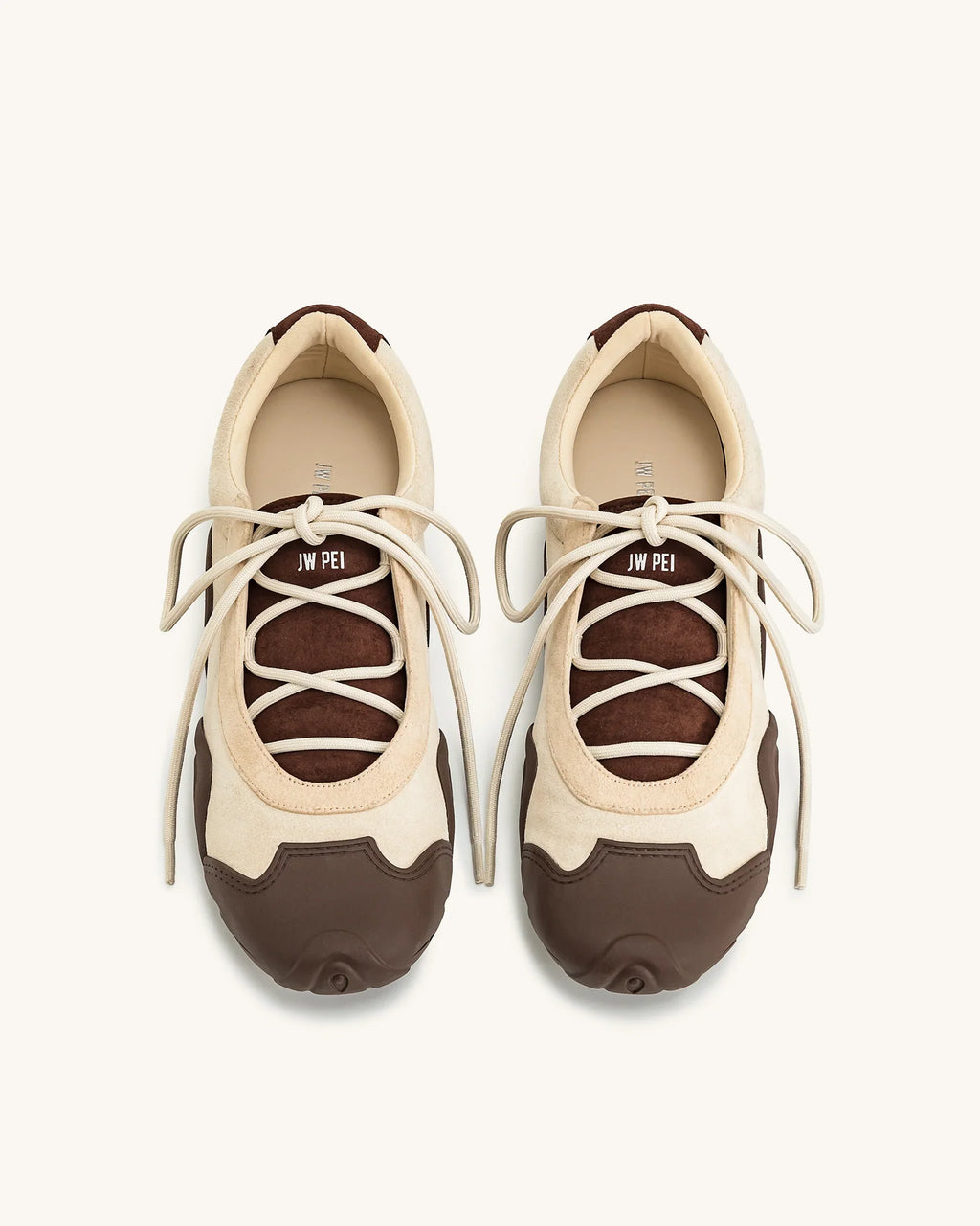 JW PEI Caitlin Lace-up Ballerina Sneakers - Light Brown