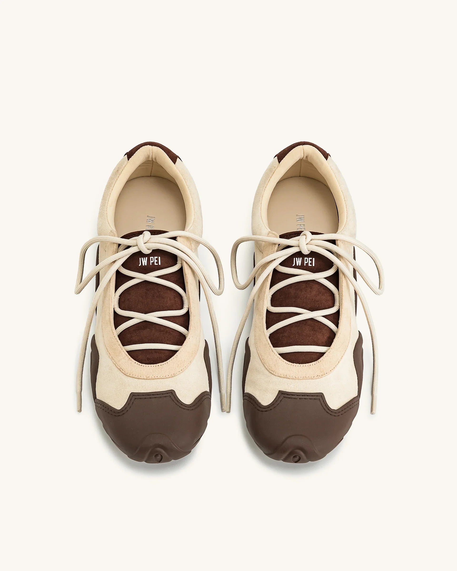 JW PEI Caitlin Lace-up Ballerina Sneakers - Light Brown