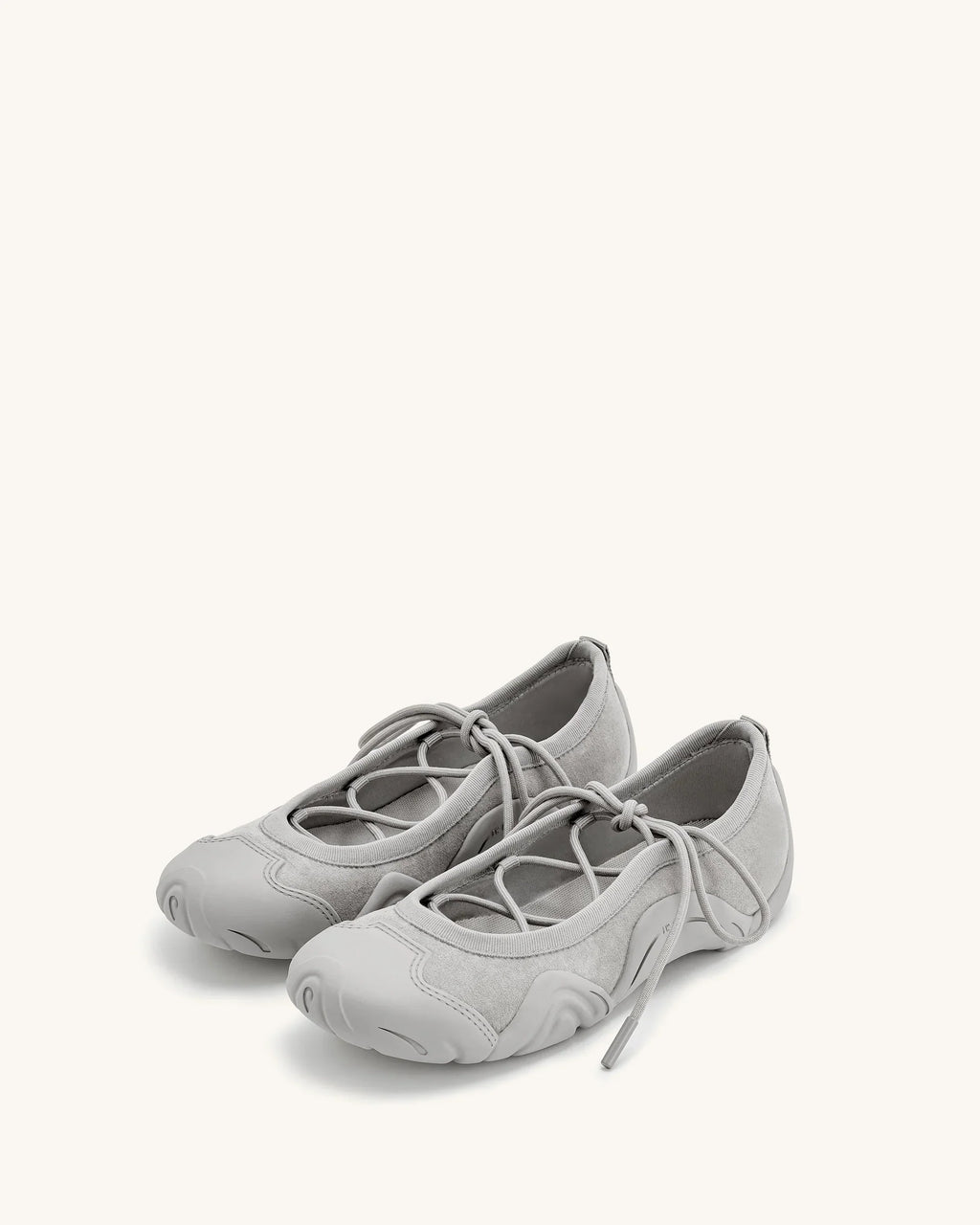 JW PEI Caitlin Lace-up Ballerina Sneakers - Grey