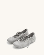 JW PEI Caitlin Lace-up Ballerina Sneakers - Grey