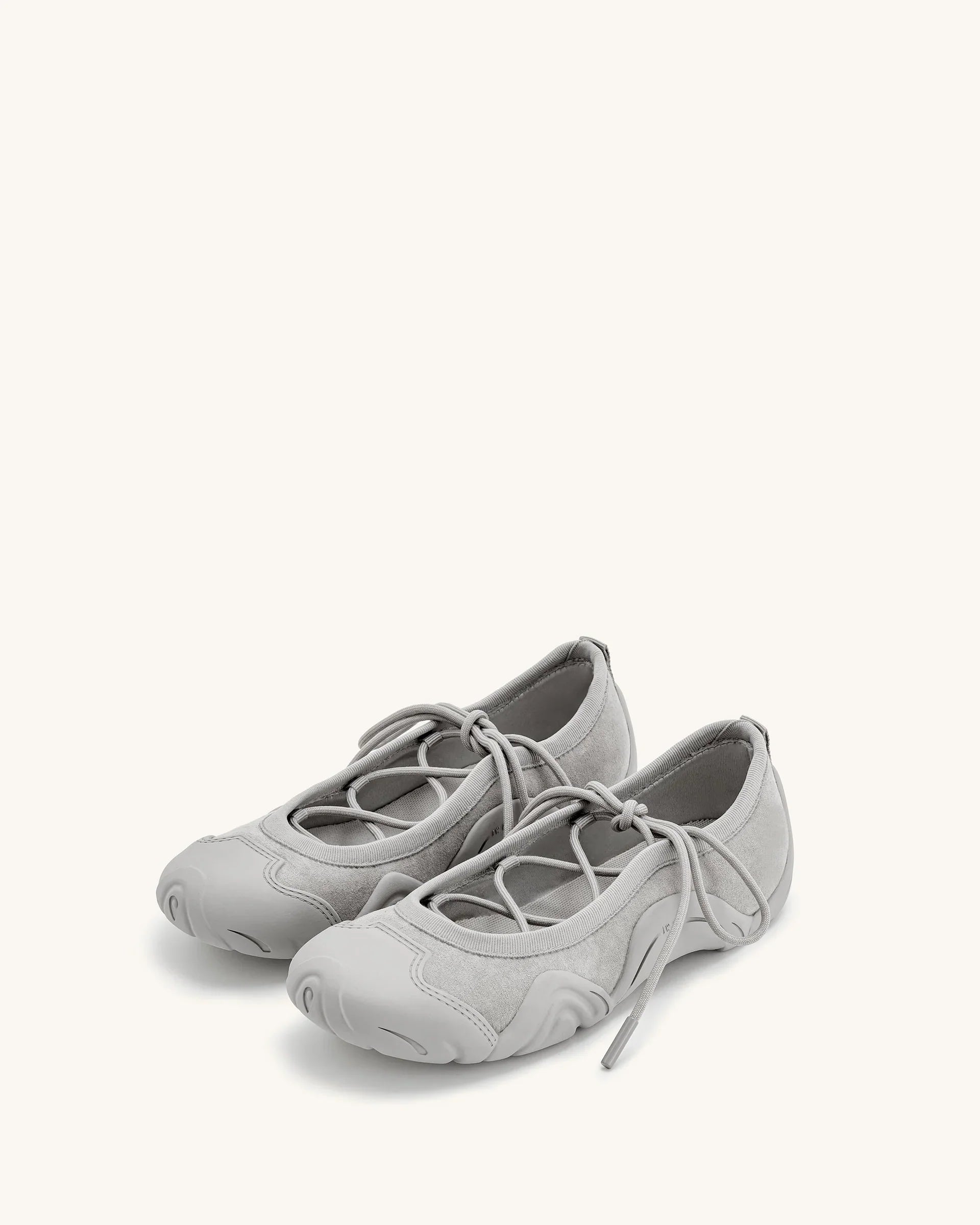 JW PEI Caitlin Lace-up Ballerina Sneakers - Grey