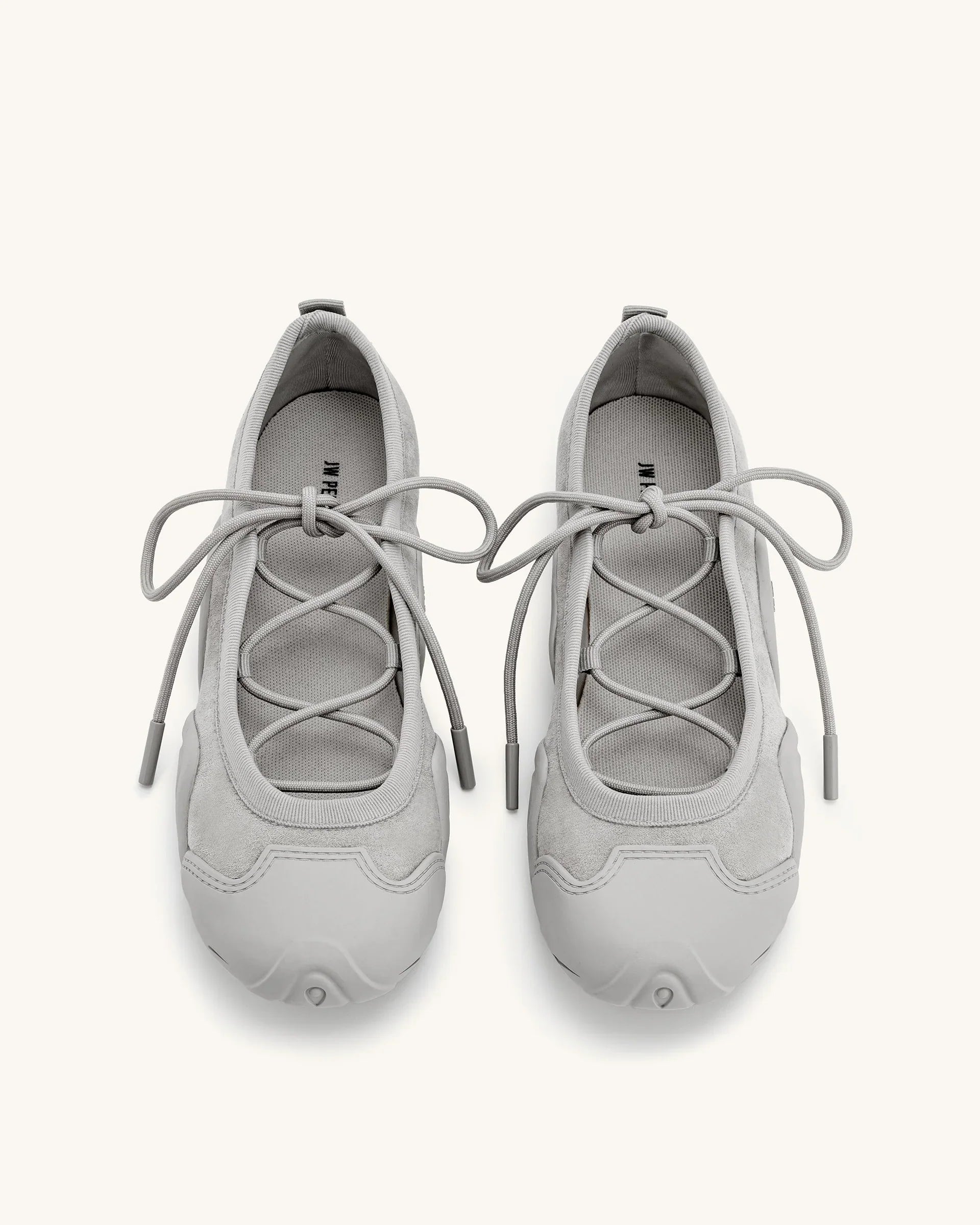 JW PEI Caitlin Lace-up Ballerina Sneakers - Grey