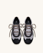 JW PEI Caitlin Faux Suede Lace-up Ballerina Sneakers - Grey Mix