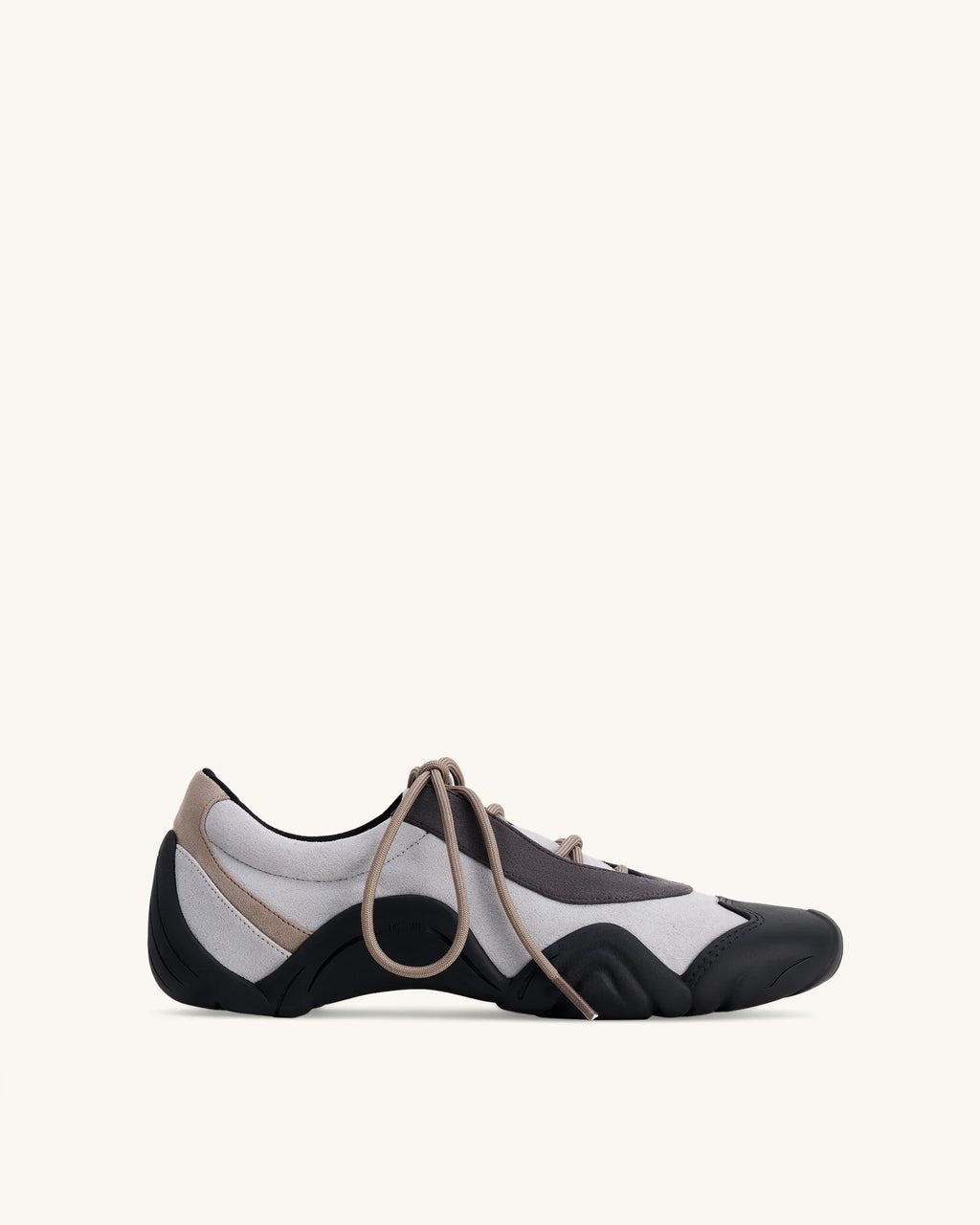 JW PEI Caitlin Faux Suede Lace-up Ballerina Sneakers - Grey Mix