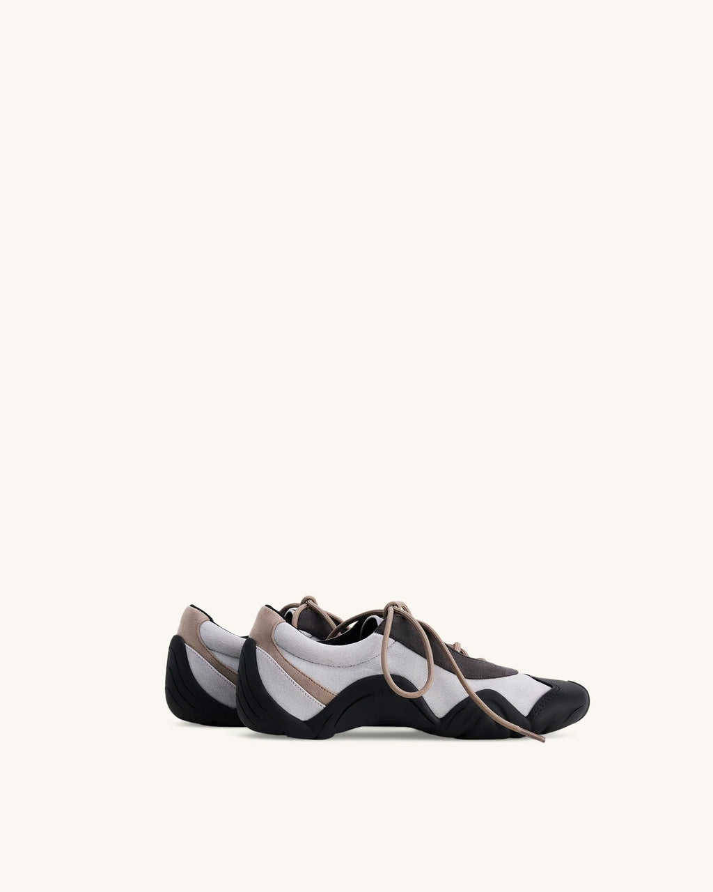JW PEI Caitlin Faux Suede Lace-up Ballerina Sneakers - Grey Mix