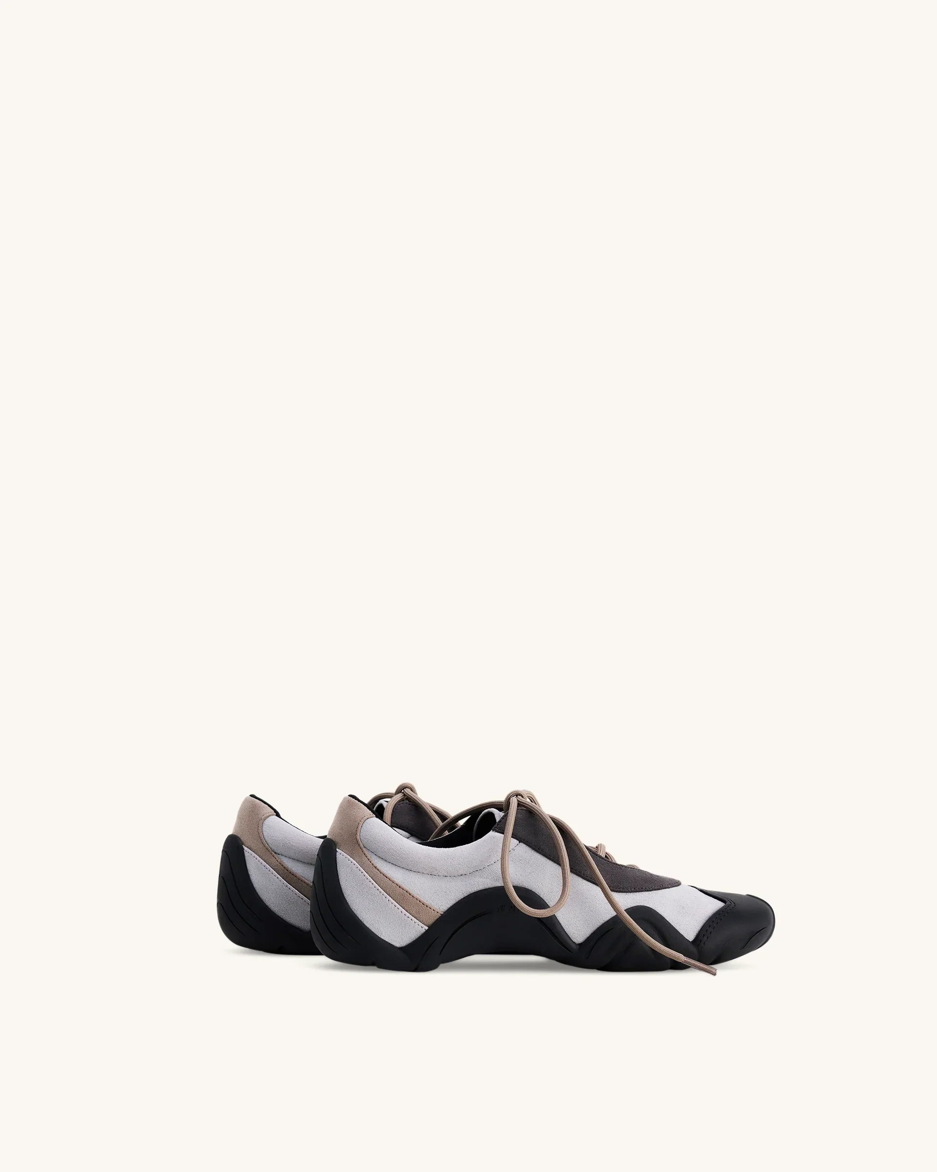 JW PEI Caitlin Faux Suede Lace-up Ballerina Sneakers - Grey Mix