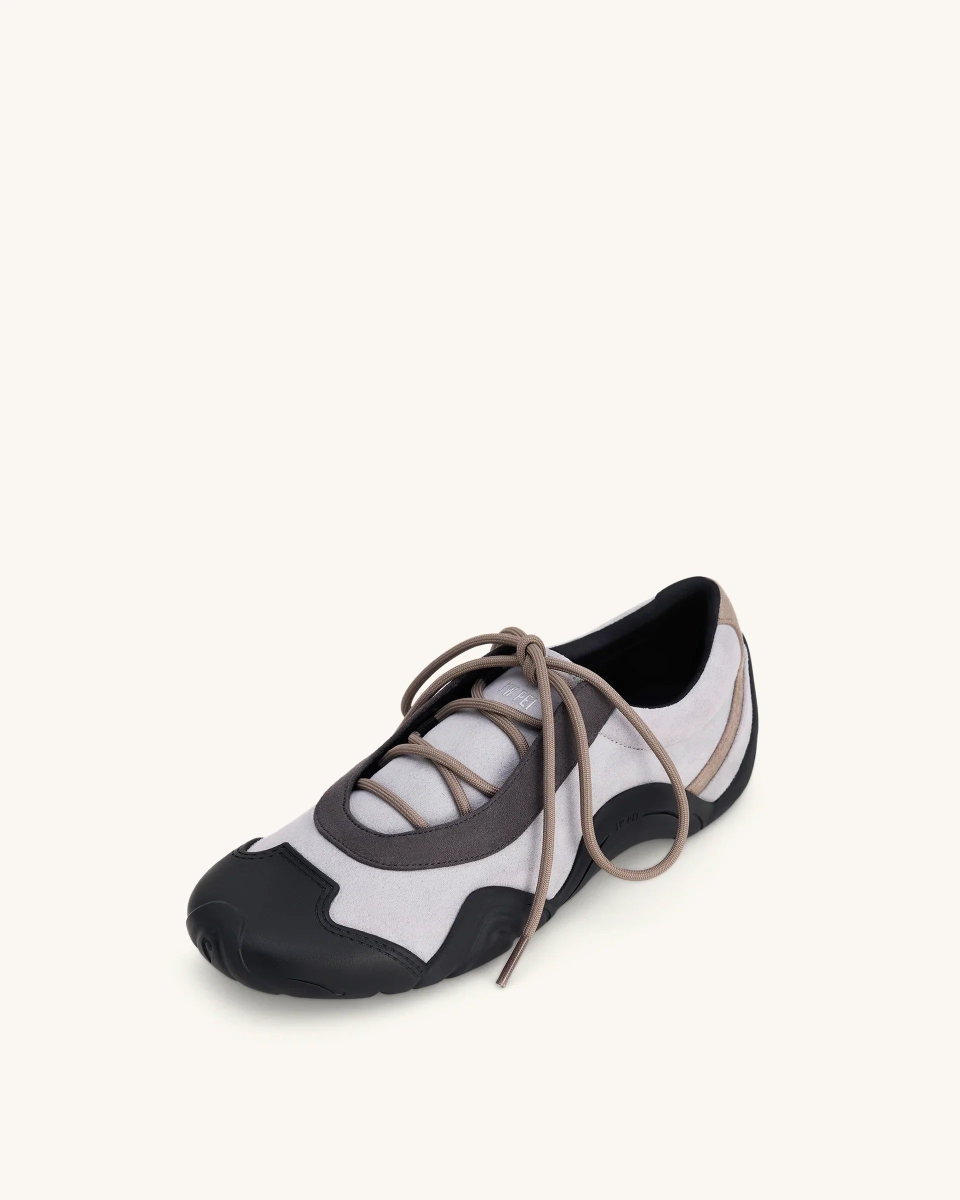 JW PEI Caitlin Faux Suede Lace-up Ballerina Sneakers - Grey Mix