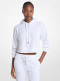 Michael Kors Ribbed Knit Hoodie-WHITE