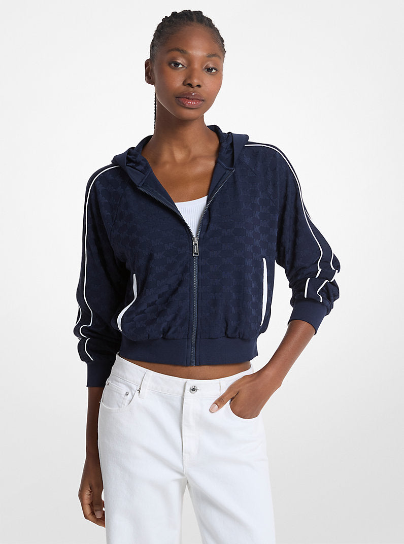 Michael Kors Logo Jacquard Track Jacket-MIDNIGHTBLUE