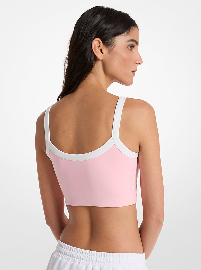 Michael Kors Stretch Knit Sports Bra-CARNATION