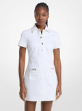 Michael Kors Carson Denim Mini Dress-OPTIC WHITE