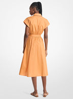 Michael Kors Cotton Poplin Midi Dress-RADIANT ORANGE