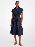 Michael Kors Cotton Poplin Midi Dress-MIDNIGHTBLUE