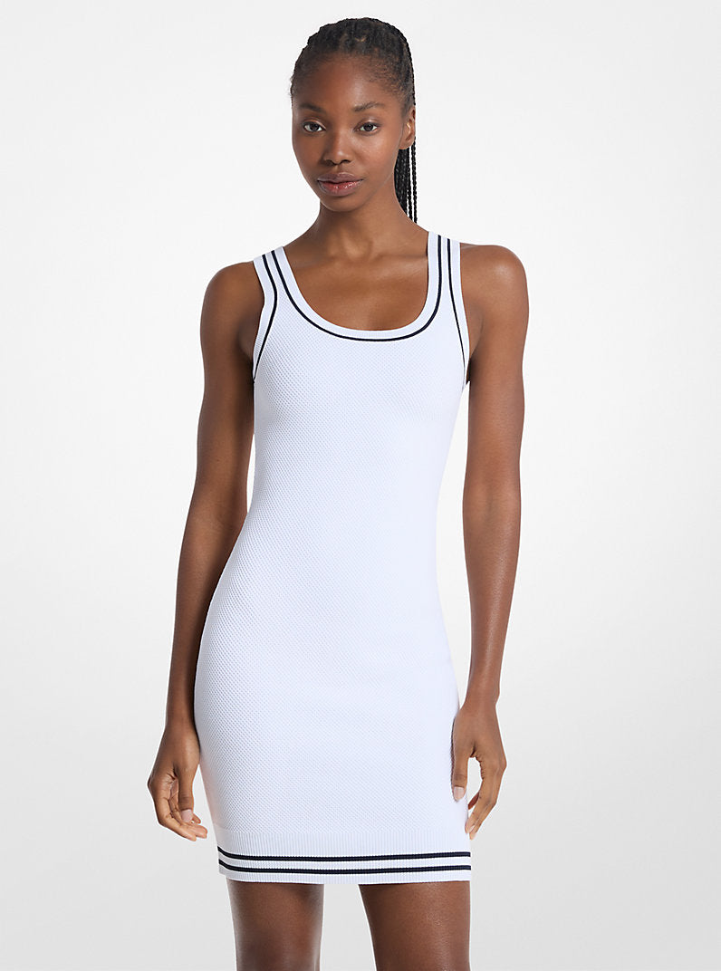 Michael Kors Textured Knit Mini Dress-WHITE