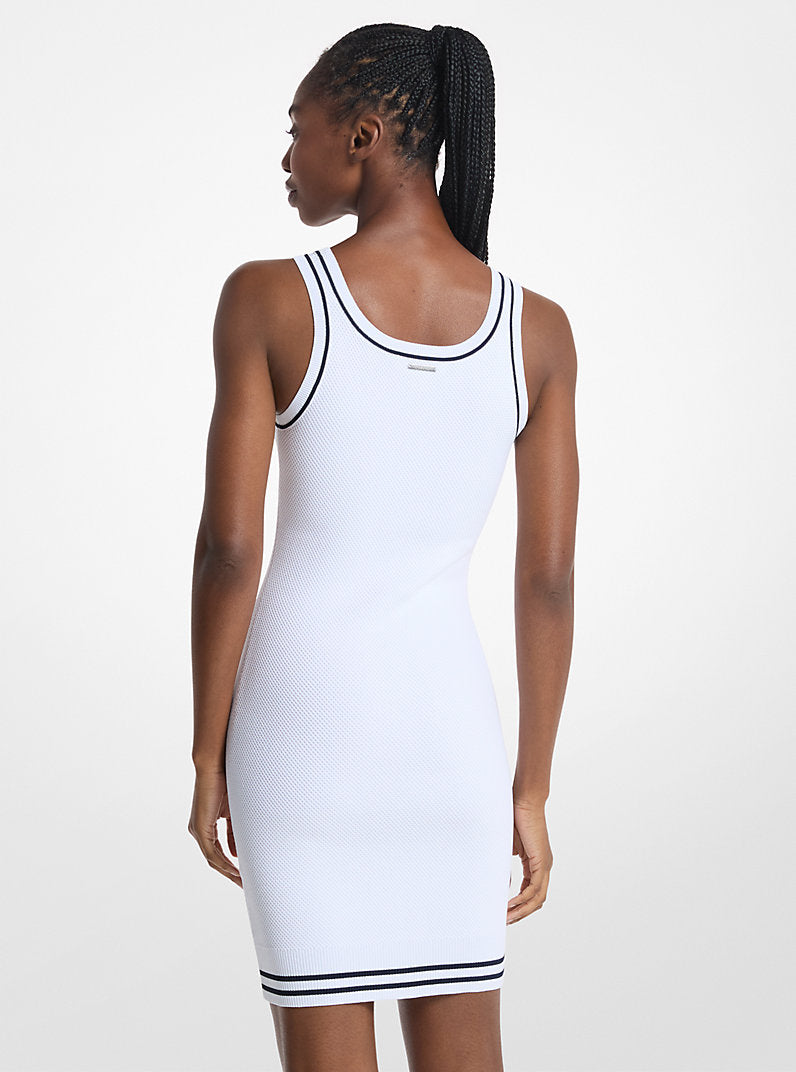 Michael Kors Textured Knit Mini Dress-WHITE